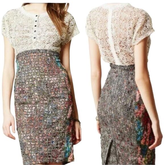 Anthropology Beguile by Byron Lars Eyelet Lace Sheath dress Sz 0